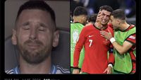 Meme Argentina Juara Copa America: Tangis Messi Vs Air Mata Ronaldo