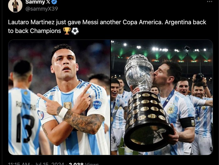 Meme Argentina juara Copa America 2024