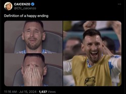 Messi sempat menangis lantaran cedera dan ditarik keluar di laga final Copa America 2024. Pada akhirnya, itu berubah menjadi air mata bahagia seiring datangnya gelar juara. Foto: dok. Internet/X (Twitter)