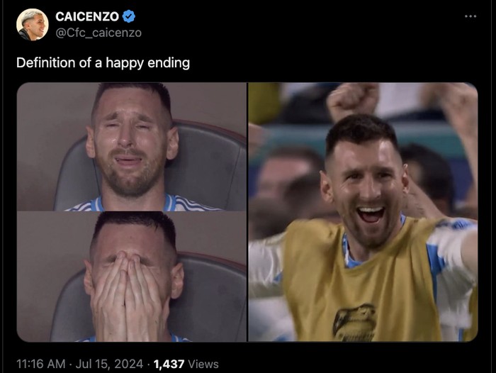 Meme Argentina juara Copa America 2024