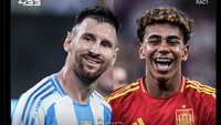 Di Argentina, Messi juara Copa America 2024. Beberapa jam sebelumnya, Lamine Yamal jadi kampiun Euro 2024 bersama Spanyol. Foto: dok. Internet/X (Twitter)