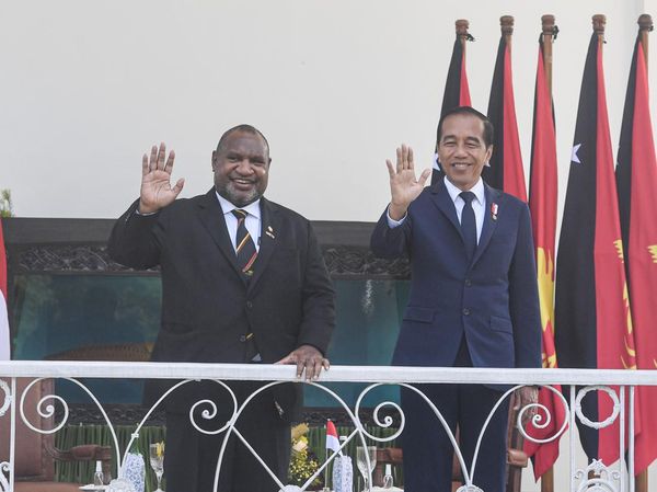 Potret Jokowi Sambut PM Papua Nugini di Istana Bogor