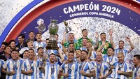 Teranyar, Lionel Messi mampu bawa Argentina juarai Copa America 2024 setelah Tim Tango menang 1-0 atas Kolombia pada laga final, Senin (15/7) pagi WIB di Hard Rock Stadium, AS (Reuters)