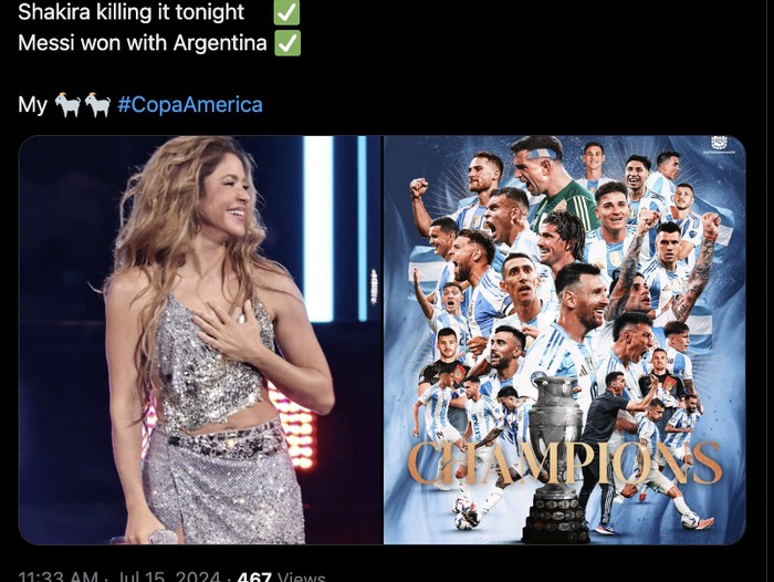 Meme Messi Shakira Copa America 2024