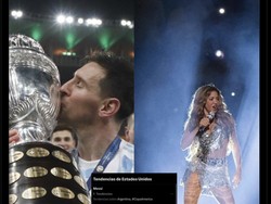 Messi dan Shakira sempat bercokol memuncaki topik pembicaraan usai final Copa America 2024. Foto: dok. Internet/X (Twitter)