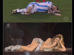 Baik Messi maupun Shakira sama-sama bak magnet. Apalagi ada momen yang bikin keduanya punya pose mirip. Foto: dok. Internet/X (Twitter)