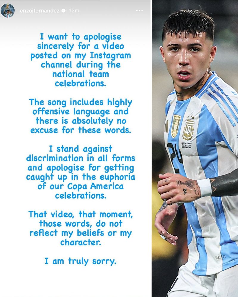 Soccer Football - Copa America 2024 - Quarter Final - Argentina v Ecuador - NRG Stadium, Houston, Texas, United States - July 4, 2024 Argentina's Enzo Fernandez reacts REUTERS/Agustin Marcarian