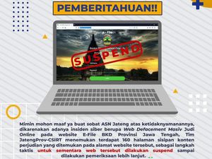 Situs E-File BKD Jateng Diretas, Disisipi 160 Laman Konten Judi Online Situs E-File BKD Jateng Diretas, Disisipi 160 Laman Konten Judi Online