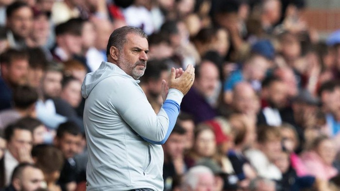 EDINBURGH, SCOTLAND - JULY 17: Spurs Manager Ange Postecoglou during a pre-season friendly match between Heart of Midlothian and Tottenham Hotspur at Tynecastle Park, on July 17, 2024, in Edinburgh, Scotland.  (Photo by Craig Foy/SNS Group via Getty Images)