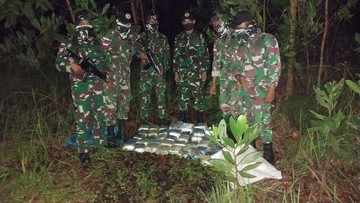 TNI Gagalkan Penyelundupan Ekstasi-35,9 Kg Sabu, Pelaku Kabur ke Malaysia