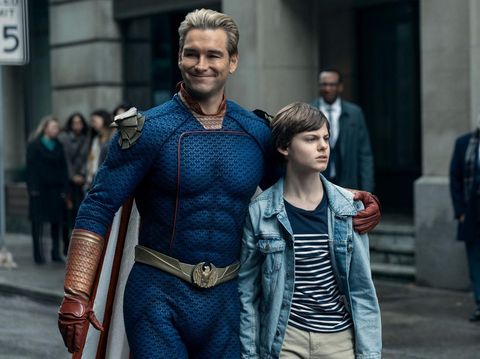 Serial The Boys 4 (2024) Antony Starr sebagai Homelander dan Cameron Crovetti sebagai Ryan dalam The Boys season 4 (2024). (Prime Video/Jasper Savage)