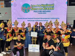 Tim Atlet Senam Kreasi Sulsel Juara I Piala Ibu Negara 2024 di Jakarta