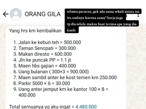 Viral Cowok Minta Mantan Bayar Pengeluaran Selama Pacaran, Parkir Ditagih