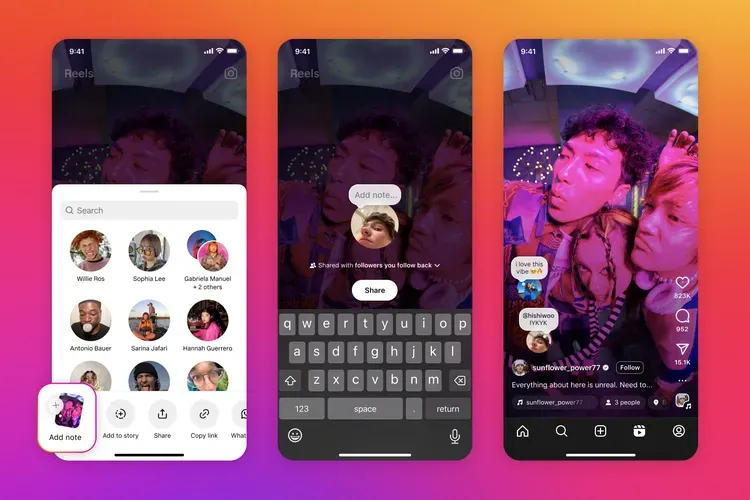 Fitur Notes di Reels dan Feed Instagram