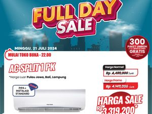 AC Split 1/2 PK Transmart Full Day Sale Diskon Sampai Rp 1,1 juta