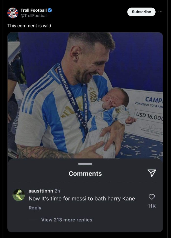 Meme Messi Mandikan Bayi