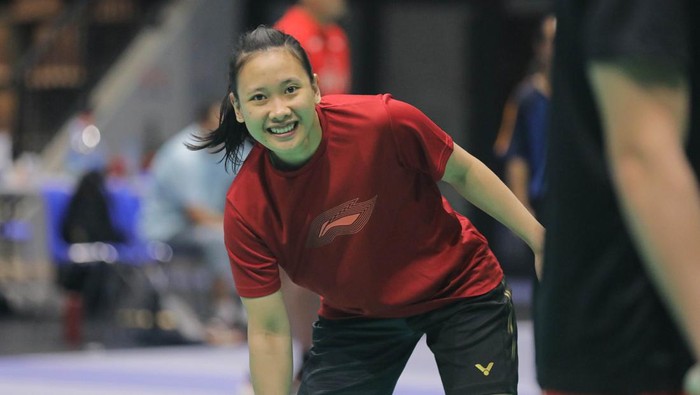 Ganda adonan Indonesia Pitha Haningtyas Mentari, yang lazim berpasangan dengan Rinov Rivaldy.