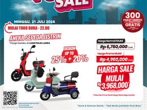 Cari Sepeda Listrik? Besok ke Transmart Full Day Sale, Diskon Rp 2,7 Juta
