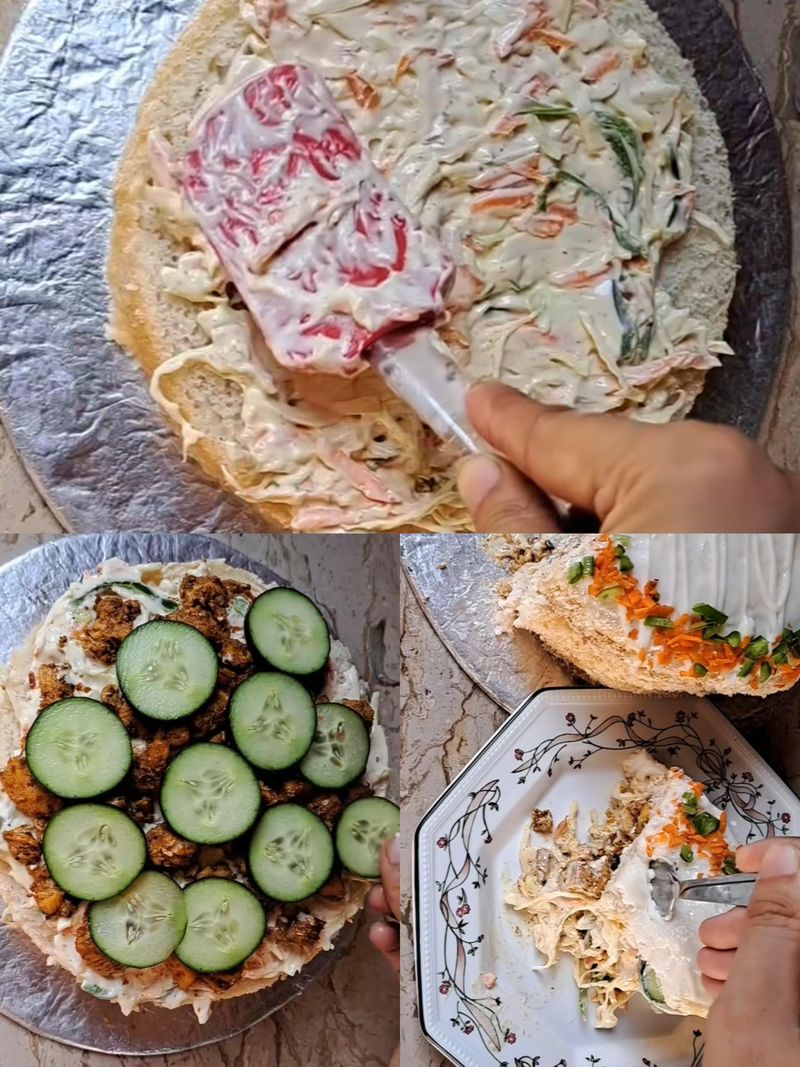 Kue unik pakai isian ayam dan salad