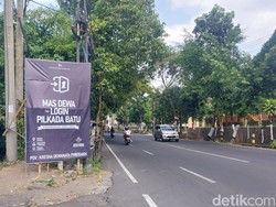 Banner Anak Mantan Bupati Malang Maju Pilwali Bertebaran di Kota Batu