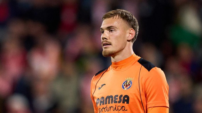 GIRONA, SPAIN - MAY 14: Filip Jorgensen of Villarreal CF looks on during the LaLiga EA Sports match between Girona FC and Villarreal CF at Montilivi Stadium on May 14, 2024 in Girona, Spain. (Photo by Alex Caparros/Getty Images)