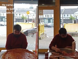 Gokil! Pria Ini Rela Tempuh Jarak 150 Km Demi Ikut Tantangan Makan Pizza