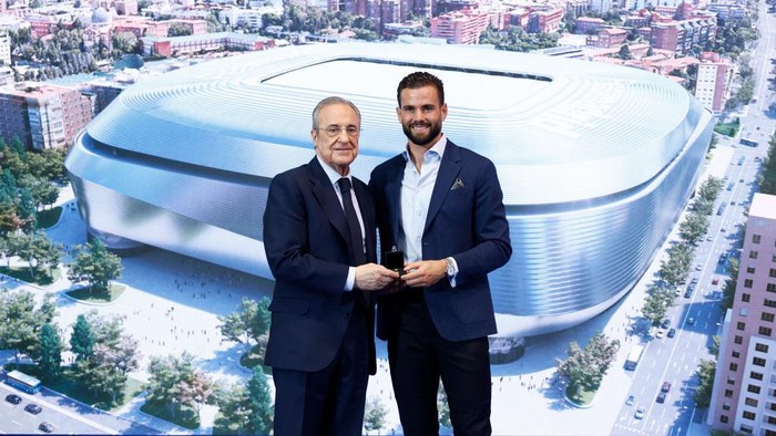MADRID, SPAIN - JULY 24: Nacho Fernández and Florentino Perez at Real Madrid Farewell to Nacho Fernández at Valdebebas training ground on July 24, 2024 in Madrid, Spain. (Photo by Maria Jimenez - Real Madrid/Real Madrid via Getty Images)