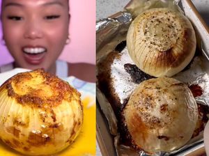 Kreasi Bawang Bombay Panggang Ini Viral dan Disebut Enak Banget! Kreasi Bawang Bombay Panggang Ini Viral dan Disebut Enak Banget!