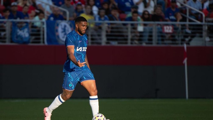 SANTA CLARA, CALIFORNIA - JULY 24: Reece James #24 of Chelsea FC dribbles the ball at Levis Stadium on July 24, 2024 in Santa Clara, California. (Photo by Lyndsay Radnedge/ISI Photos/Getty Images)
