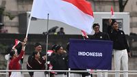 Potret Kontingen Indonesia di Atas Kapal Saat Pembukaan Olimpiade Paris 2024