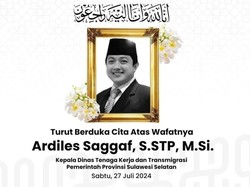 Innalillahi, Kepala Disnakertrans Sulsel Ardiles Saggaf Meninggal Dunia