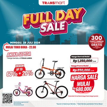 Murah Bener! Sepeda Banting Harga Jadi Rp 600 Ribuan di Transmart Full Day Sale