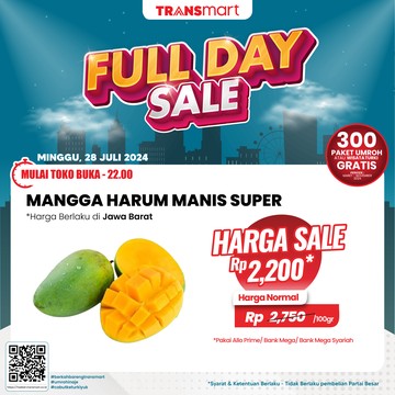 Harga Mangga di Transmart Full Day Sale Murah Meriah, Dijamin Auto Borong!