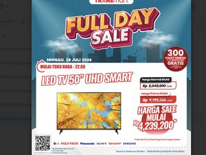 Sikat! TV LED 50 UHD Smart TV di Transmart Full Day Sale Diskon Jutaan