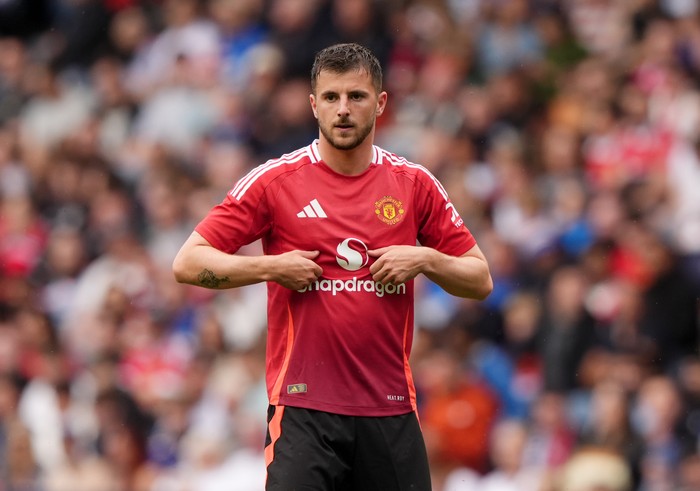 Manchester Uniteds Mason Mount during the pre-season friendly match at the Scottish Gas Murrayfield Stadium, Edinburgh. Picture date: Saturday July 20, 2024. (Photo by Andrew Milligan/PA Images via Getty Images)