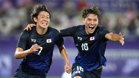 BORDEAUX, FRANCE - JULY 27: Rihito Yamamoto #7 of Team Japan celebrates scoring his teams first goal during the Mens group D match between Japan and Mali during the Olympic Games Paris 2024 at Nouveau Stade de Bordeaux on July 27, 2024 in Bordeaux, France. (Photo by Juan Manuel Serrano Arce/Getty Images)