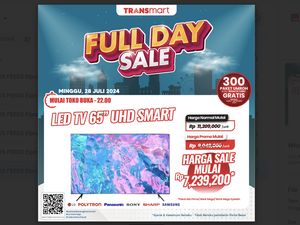 Beli TV LED 50-65 Inch di Transmart Kasih Diskon Gede Bisa Hemat Rp 3,9 Jutaan