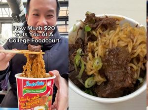 YouTuber Ini Jajan Indomie Pakai Rendang di Kantin Kanada