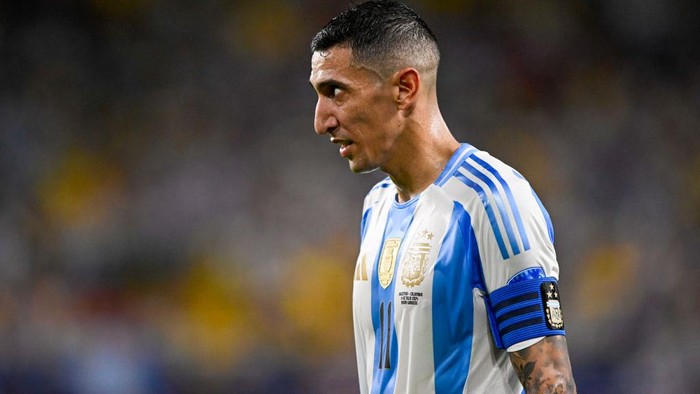MIAMI GARDENS, UNITED STATES - JULY 15: Angel Di Maria of Argentina during the CONMEBOL Copa America USA 2024 match between Argentina and Colombia at Hard Rock Stadium on July 15, 2024 in Miami Gardens, United States. (Photo by Pablo Morano/BSR Agency/Getty Images)