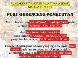 Pengumuman! Sejumlah Jalan di Sekitar Puri Gerenceng Ditutup 6-10 Agustus
