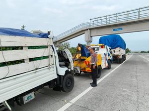 Pikap Seruduk Truk Tronton di Tol Sragen, 1 Orang Tewas Pikap Seruduk Truk Tronton di Tol Sragen, 1 Orang Tewas