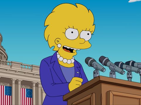 Lisa Simpson menjalani hari inagurasi dalam Mother and Child Reunion, episode 20 The Simpsons season 32 (2020). (20th Century Fox)