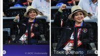 Foto: Gaya Titiek Soeharto Dukung Gregoria Mariska di Olimpiade 2024 Paris