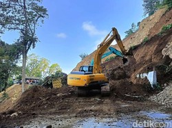 Tebing Setinggi 25 Meter di Jalur Lumajang-Malang Longsor Timpa Truk
