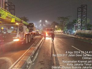 Ada Pemasangan Grider JPO, Lalin Jl Dewi Sartika Dialihkan ke Jl Condet Ada Pemasangan Grider JPO, Lalin Jl Dewi Sartika Dialihkan ke Jl Condet