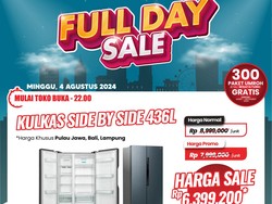 Kulkas Side by Side 436L Diskon Rp 2,5 Juta di Transmart Full Day Sale