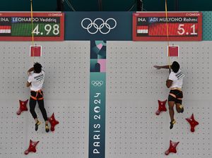 Momen Veddriq Lolos ke 8 Besar Panjat Tebing Olimpiade Paris 2024