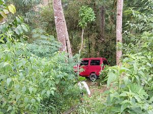 Mobil Terjun ke Jurang 8 Meter di Leksono Wonosobo Mobil Terjun ke Jurang 8 Meter di Leksono Wonosobo