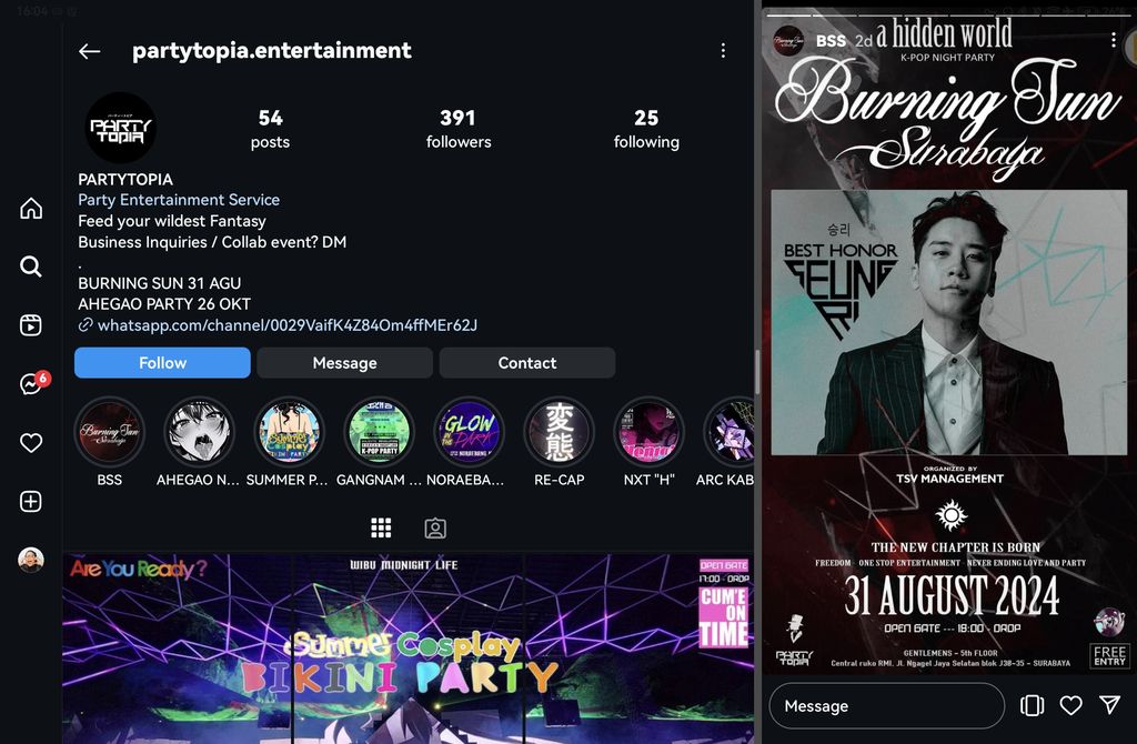 Diduga Seungri diundang party di Surabaya
