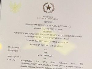 Beredar Surat Jokowi Tunjuk Jufri Rahman Jadi Sekda Sulsel, Ini Kata Pemprov